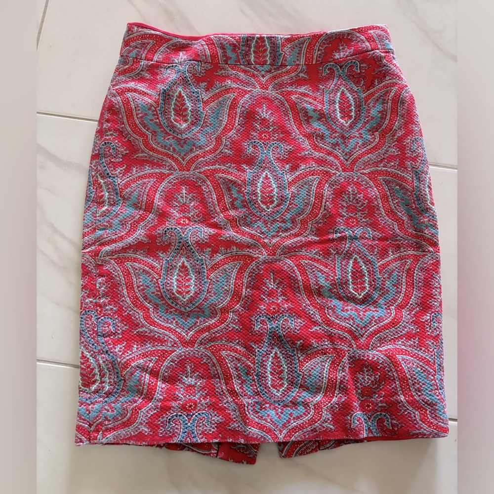 J. Crew No. 2 pencil skirt size 0 RAJ PAISLEY print